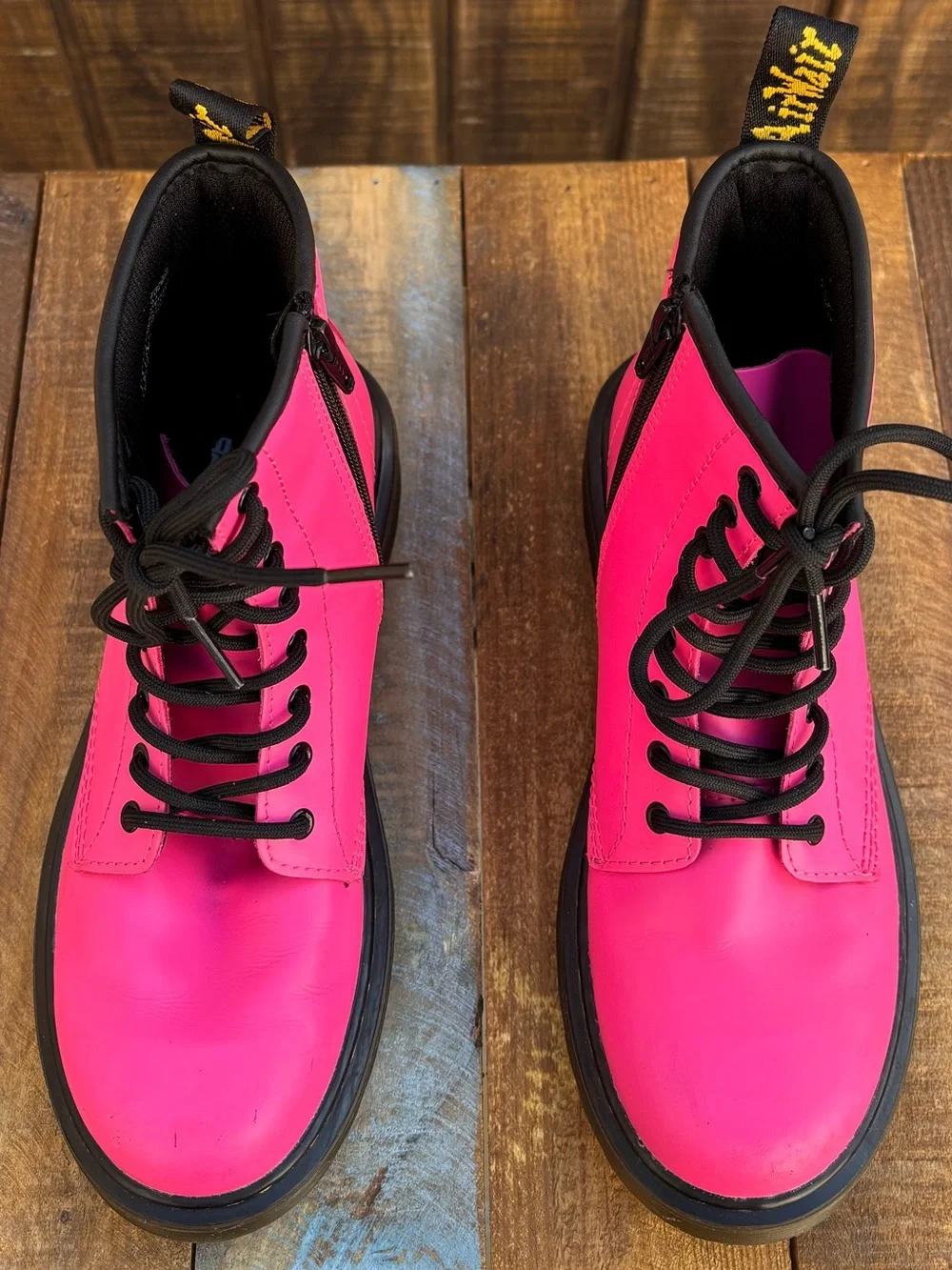Dr. Martens 1460 J Hot Pink Combat Leather Boots